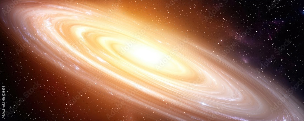 Poster galaxy abstract background concept. a stunning view of a spiral galaxy glowing in cosmic space and s