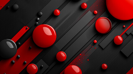 Modern technological background for design in red and black tones