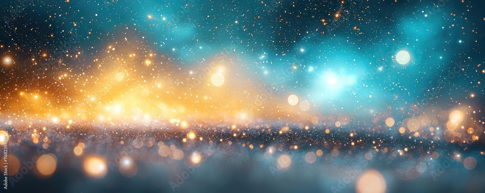 Poster galaxy abstract background concept. a vibrant blend of glowing colors and sparkling effects in a cos