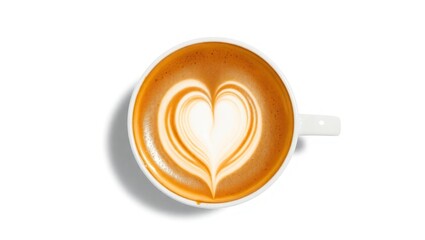 A Heart Shaped Latte Art Coffee Cup