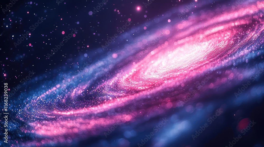 Poster galaxy abstract background concept. a captivating view of a vibrant galaxy with swirling stars and c