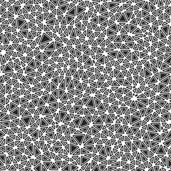 Abstract vector background. Rounded solid shapes in frames. Small triangles size. Black and white style. Repeatable pattern. Classy vector tiles. Seamless vector illustration.