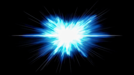 Fototapeta premium Energy bursts of Blue on a Black background. Background for cover design