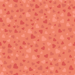small hearts. valentine card. wedding repetitive background. vector seamless pattern. terracotta fabric swatch. wrapping paper. design template for textile, home decor