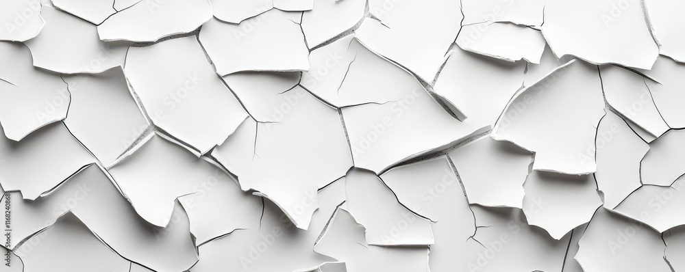 Poster grungy abstract background idea. close-up of cracked white paint texture revealing an aged surface b