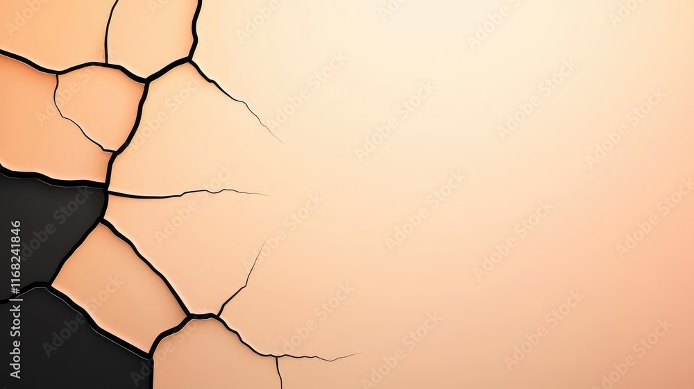 Poster Grungy abstract background idea. Abstract cracked wall texture with a gradient background, suitable for various designs.