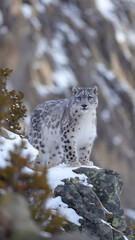 snow leopard in wild