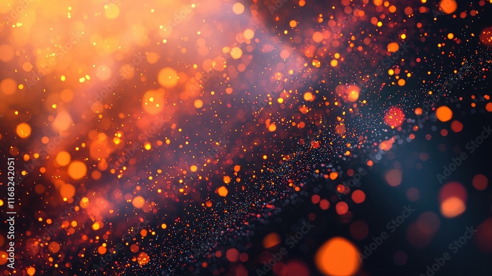Poster Burst abstract background concept. Abstract bokeh effect with vibrant orange and red lights blending together beautifully.