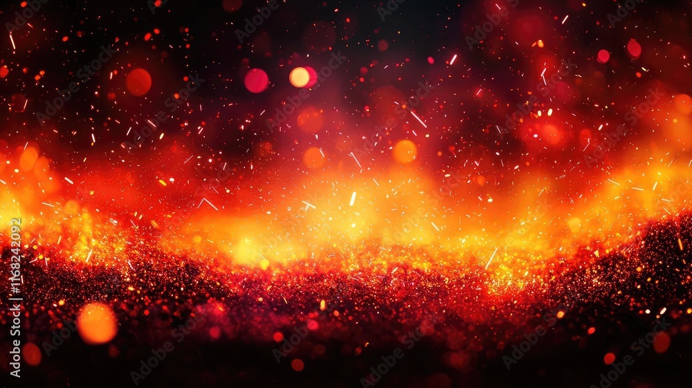 Poster burst abstract background concept. a captivating display of vibrant fire and glowing embers against 