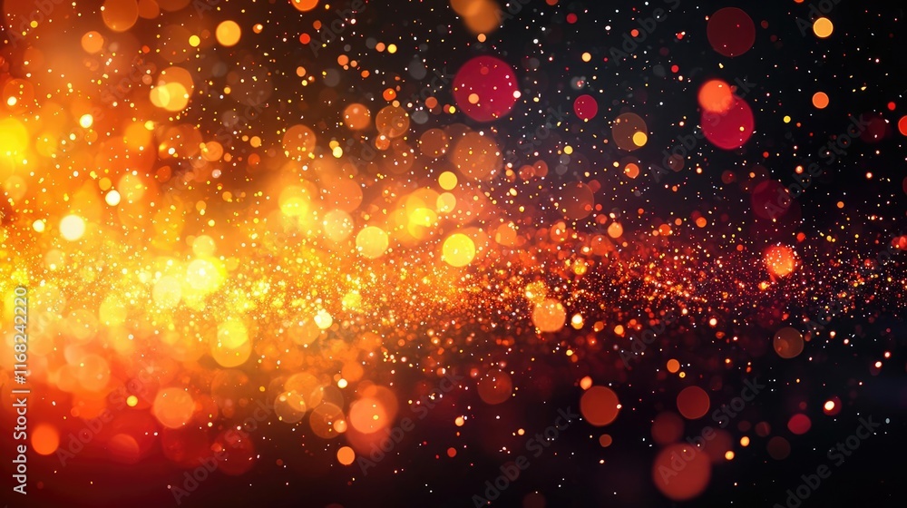 Poster Burst abstract background concept. Vibrant abstract background with sparkling lights in warm colors, perfect for creative projects.