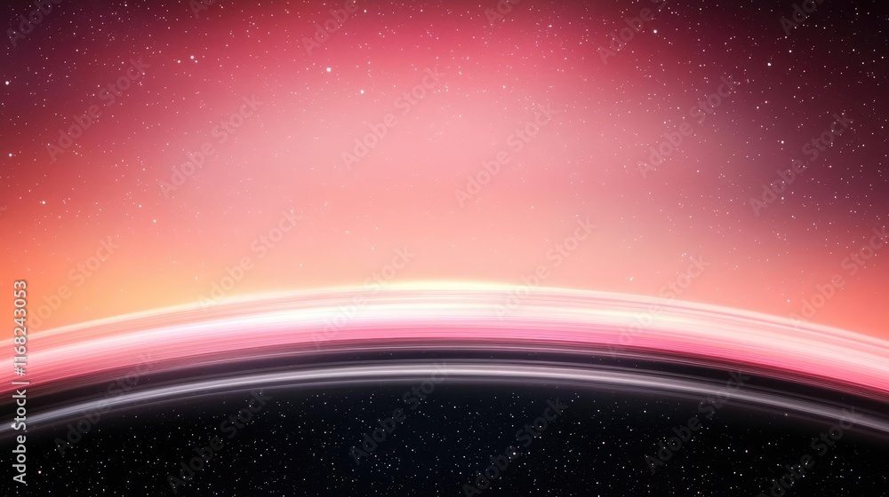 Poster galaxy abstract background concept. a stunning cosmic view of a colorful horizon blending stars and 