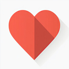 Flat red heart on white. Bold and straightforward, ideal for simple love-themed designs.