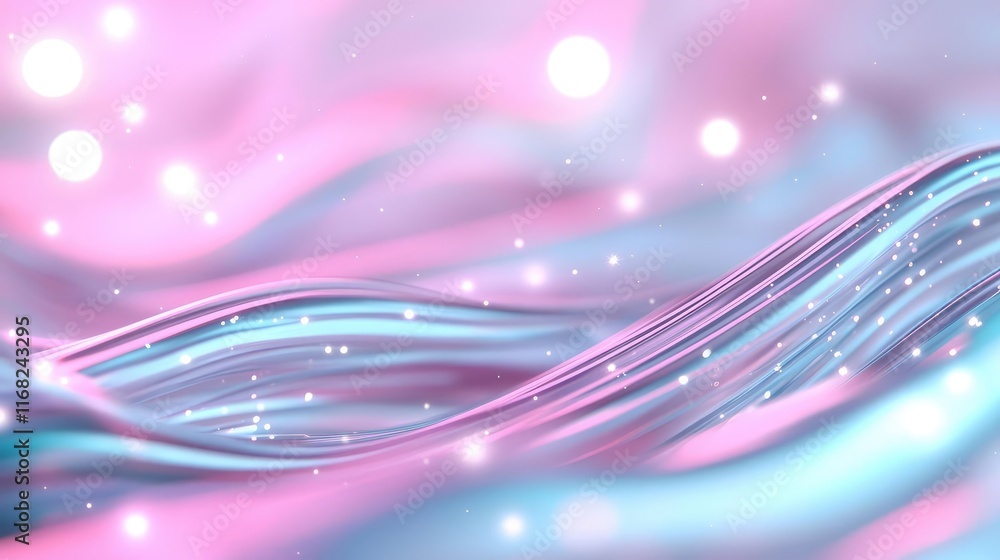 Poster Galaxy abstract background concept. Abstract waves in soft pink and blue, creating a tranquil background for any design.