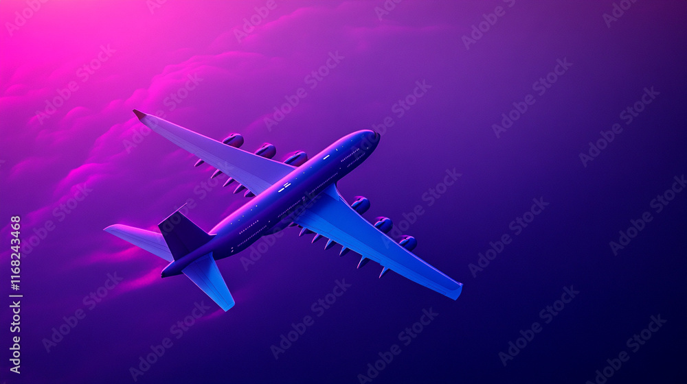 Poster a vibrant purple and blue plane background texture evoking a sense of dynamic chaos and energy with 