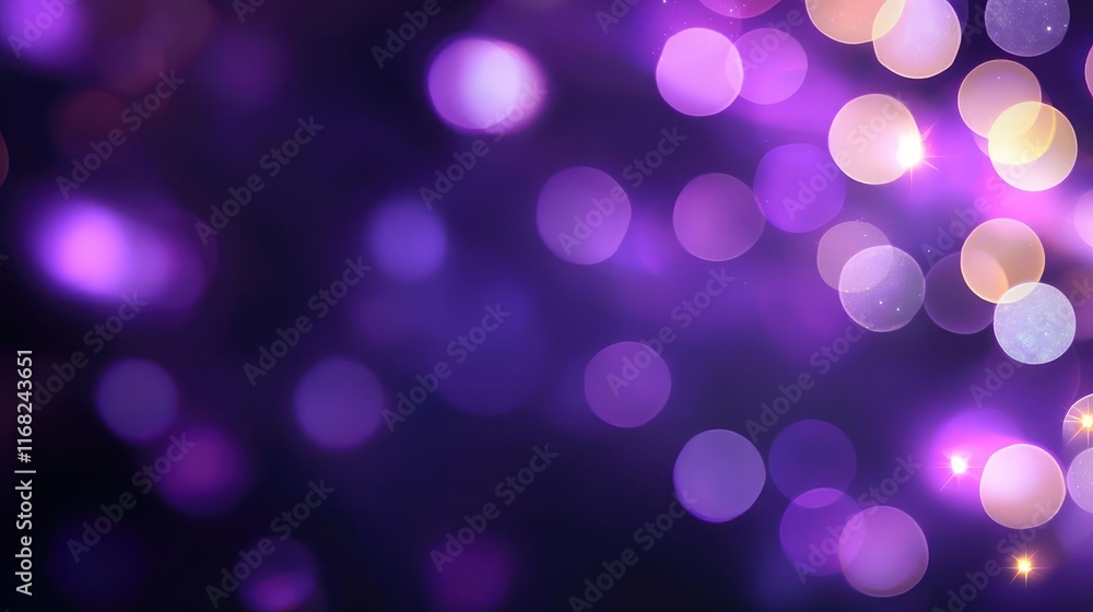 Poster galaxy abstract background concept. a vibrant display of purple bokeh lights creating a dreamy atmos