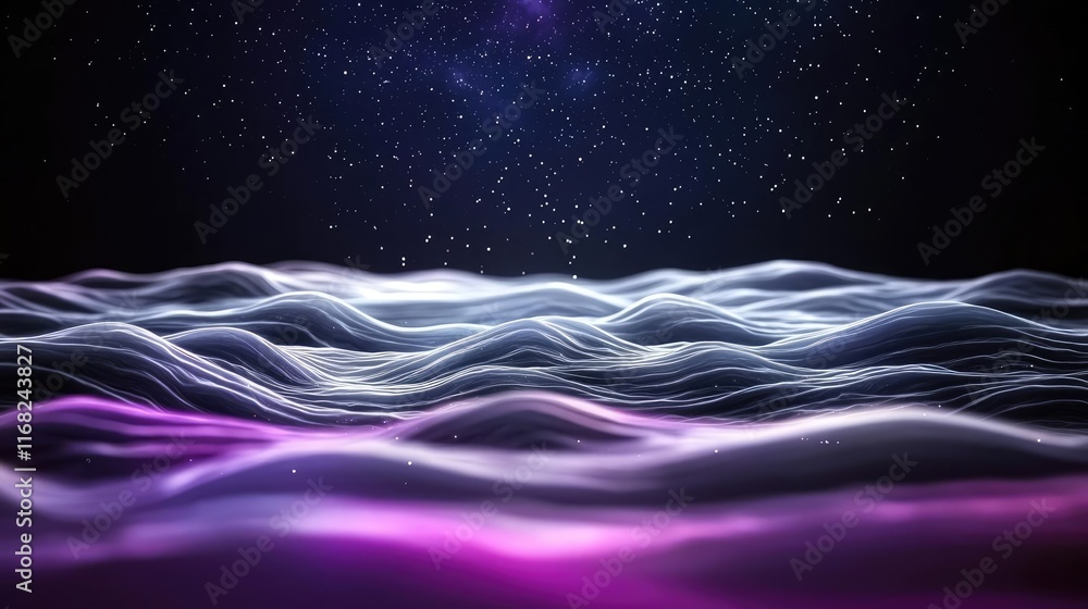 Aufkleber Galaxy abstract background concept. Abstract waves of light create a mesmerizing visual in a cosmic landscape.