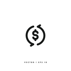 Money Transfer Icon. Editable Stroke