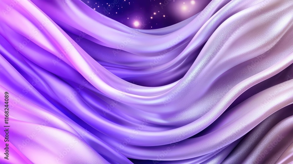 Aufkleber Galaxy abstract background concept. Abstract flowing fabric in purple hues with a cosmic background, creating a dreamy effect.