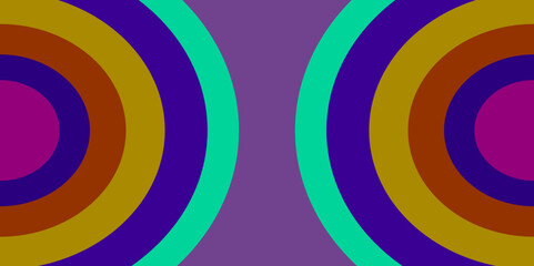 Retro circular vintage abstract colorful background with circles, Retro Color Background Circles.