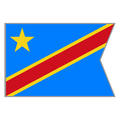 Fototapeta premium Congo flag vector design and illustration , National flag country with original color, Pennon flag