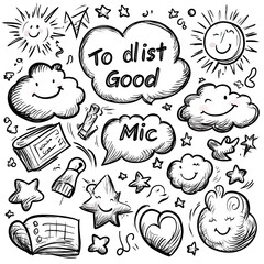 Cute Doodle Illustration of "To dlist Good Mic"