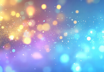 Obraz premium An enchanting glittery background in shades of turquoise and pastel colors, featuring a soft bokeh effect and a shimmering finish, perfect for stylish designs.