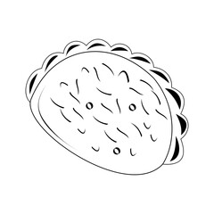 Indonesian Pastel Pastry in Vector Line Art
