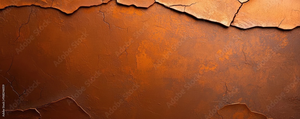 Poster Grungy abstract background idea. Textured background featuring warm, rusty tones and intricate cracks.