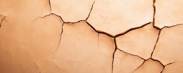 Grungy abstract background idea. Close-up of dry, cracked earth showcasing the impact of drought and environmental changes.