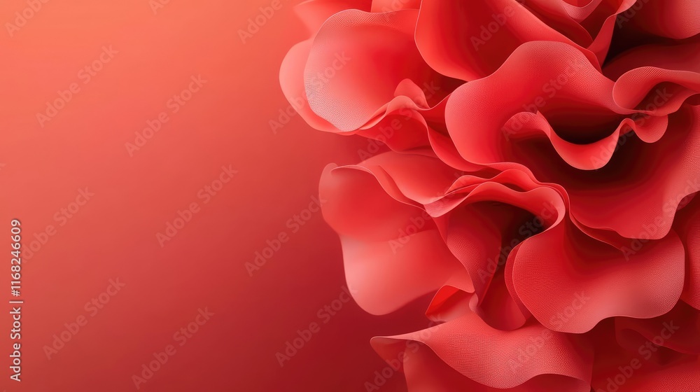Poster burst abstract background concept. a close-up of vibrant red petals creating a beautiful, elegant fl