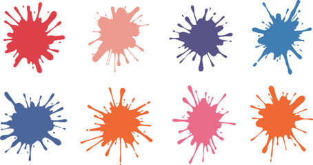 colorful vector brush splash illustration collection