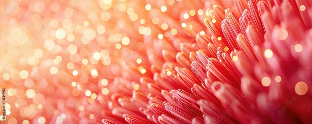 Poster Burst abstract background concept. Close-up of vibrant red flower petals with soft bokeh background for a dreamy effect.