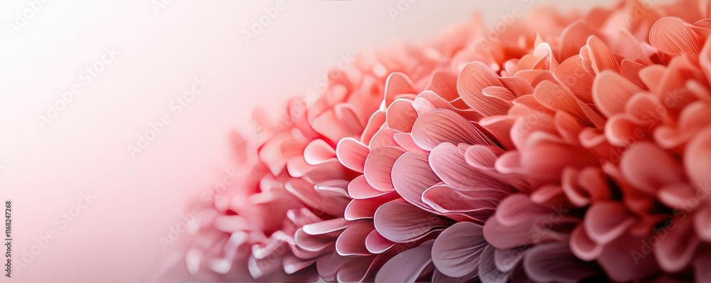 Poster Burst abstract background concept. Close-up view of delicate pink flower petals with a soft blurred background.