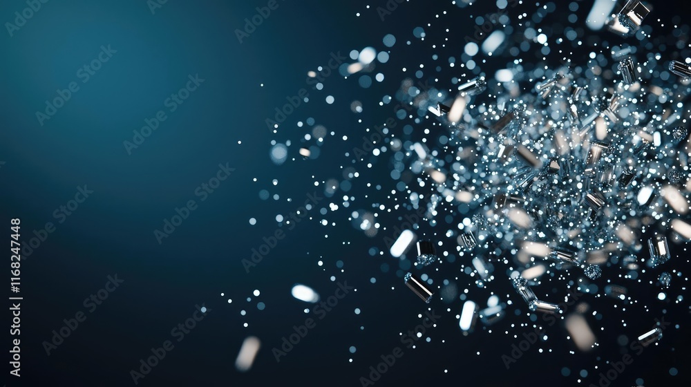 Aufkleber burst abstract background concept. dynamic explosion of pills and capsules captured in stunning deta
