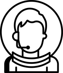 Man Astronaut outline icon vector illustration