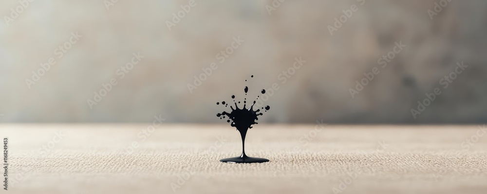 Poster Grungy abstract background idea. Minimalist depiction of a tree emerging from a flat surface, symbolizing growth and resilience.