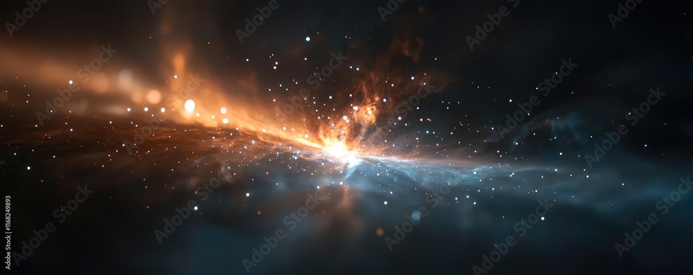 Poster Galaxy abstract background concept. A stunning representation of cosmic phenomena with vibrant colors and dynamic patterns.