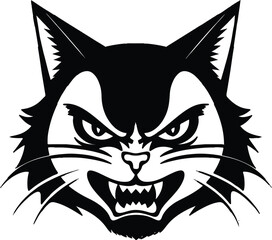 Set of black cats. Collection of silhouette of funny cats in different poses. Vector illustration isolated on white background. Drawing with children.