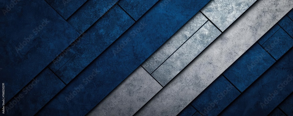 Fototapete Grungy abstract background idea. Textured blue and gray abstract background with layered geometric shapes and patterns.
