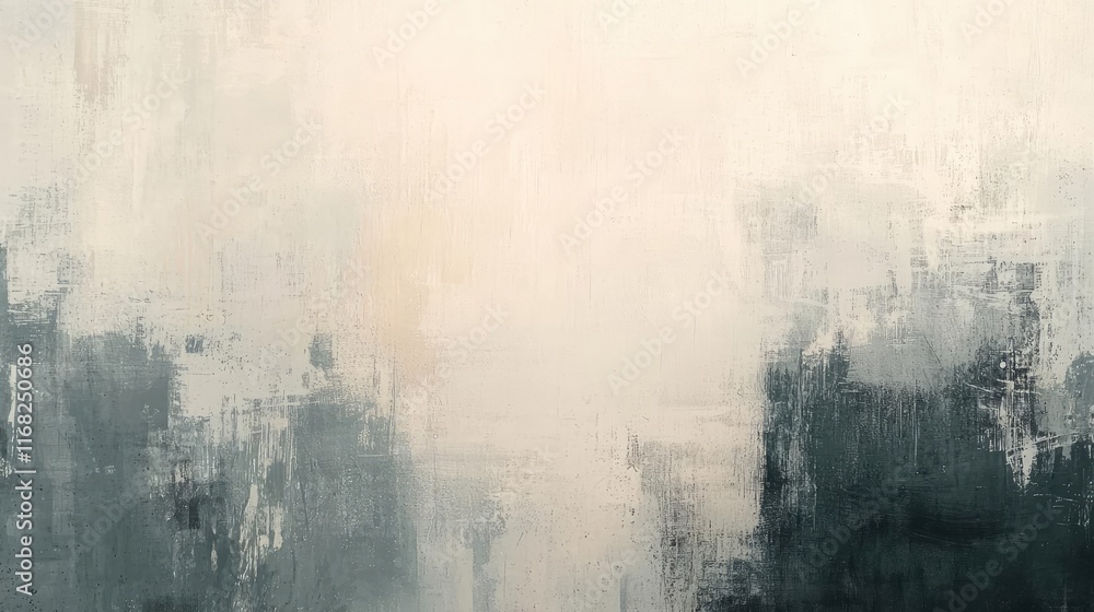 Poster Grungy abstract background idea. An abstract painting featuring a blend of soft colors and textured layers.
