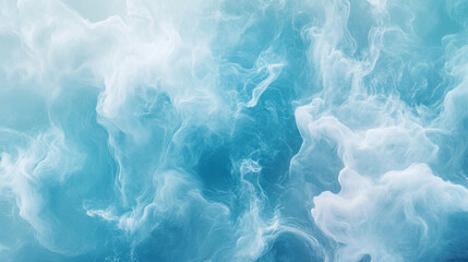 Naklejka premium Banner background featuring calm ocean surface with gentle waves, soft blue sky creating a tranquil and serene atmosphere symbolizing peace, clarity, and harmony in nature