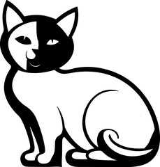 Set of black cats. Collection of silhouette of funny cats in different poses. Vector illustration isolated on white background. Drawing with children.