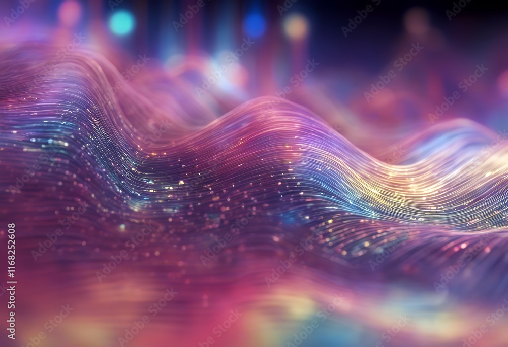 Poster hills shape numbers metaphorically building flow binary lines lik data waves
