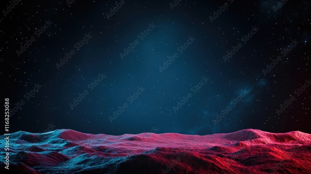 Poster galaxy abstract background concept. abstract digital landscape with vibrant colors and cosmic elemen