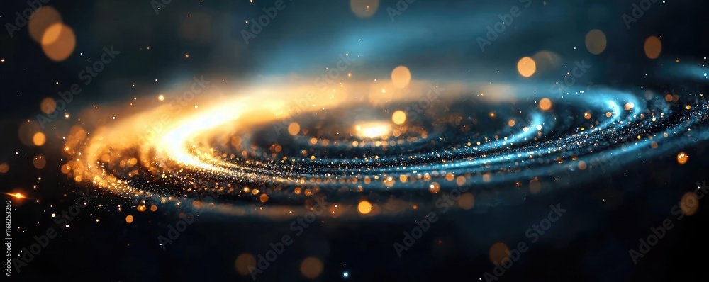 Poster galaxy abstract background concept. stunning cosmic swirl of stars and light forming a beautiful gal