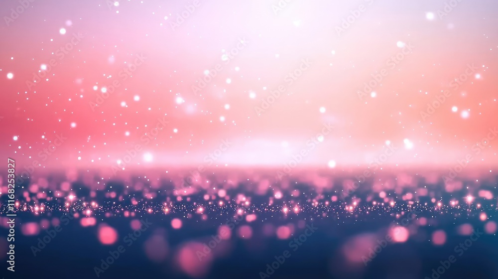 Poster galaxy abstract background concept. a dreamy landscape with shimmering lights and a soft gradient of