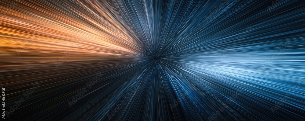 Poster Burst abstract background concept. Dynamic abstract background with vibrant streaks of light in contrasting colors.