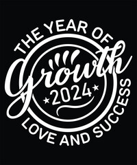 New Year 2024 Typography Text style T-shirt Design