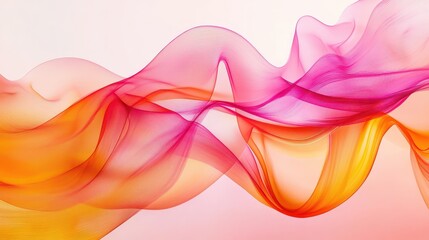 Abstract pink and orange watercolor background with fluid lines