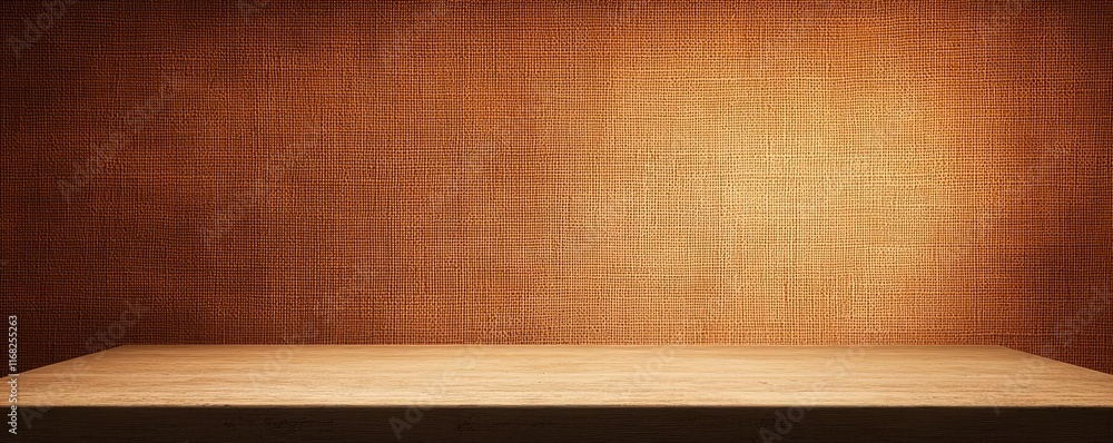 Poster grungy abstract background idea. a minimalist wooden tabletop against a textured brown background fo